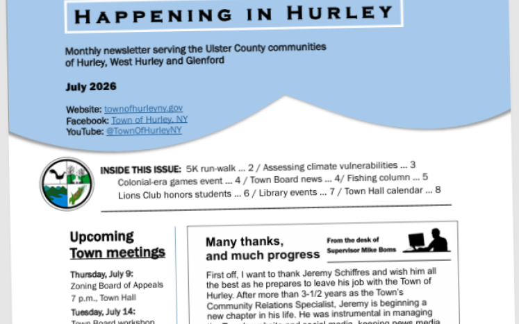 NEWSLETTER: July 2026 issue of 'Happening in Hurley'