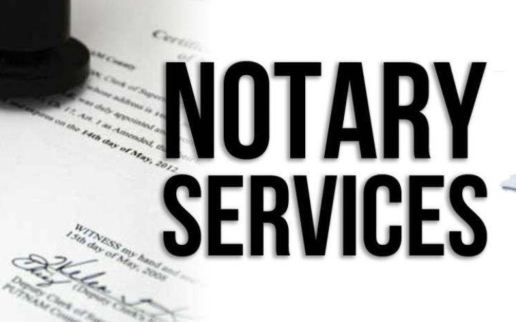 Notary services available; please call ahead